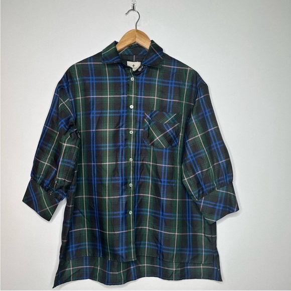Tuckernuck + Pomander Place Adair Poplin Shirt | Button Up | Tartan Plaid | M - Picture 6 of 13